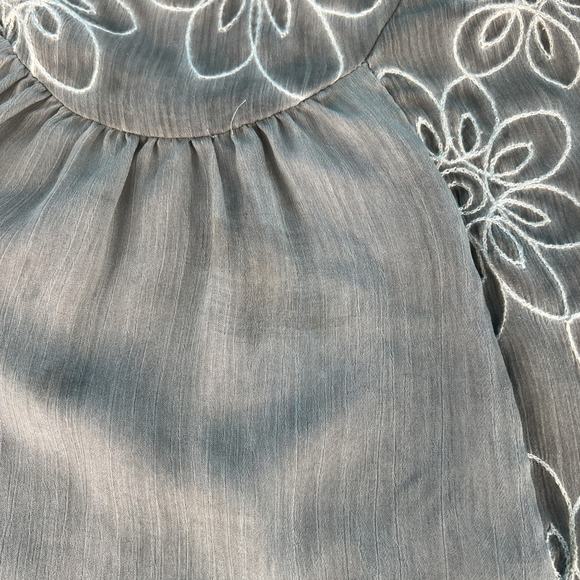 CalStyle Embroidered Peasant Top Mini Dress Tunic Top 3/4 Bell Sleeves Size L - Picture 10 of 16